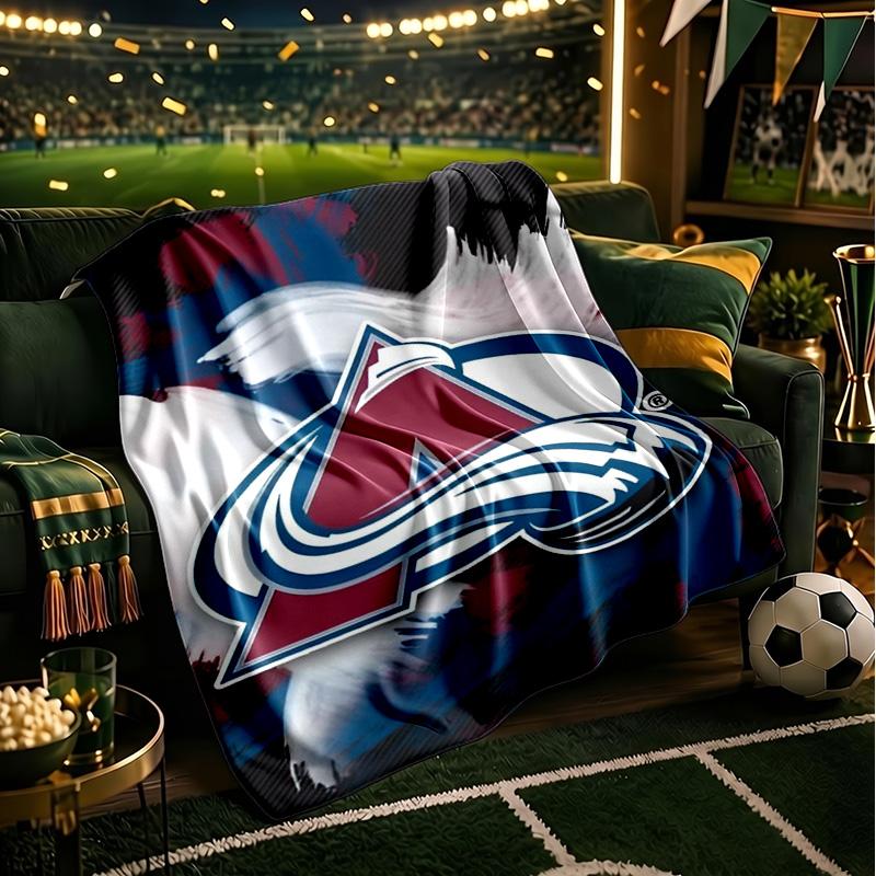 Colorado Hockey Throws Blanket Flannel Blankets Plush for Couch Bed Gifts for Men Women Travel Picnic Blanket Christmas Fan Gifts