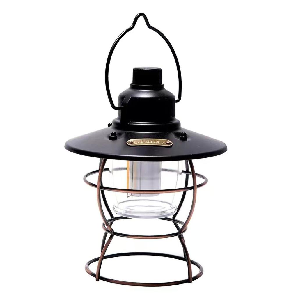 Camping Light Dimmable Multi Modes Retro Portable Tent Lantern Lamp for Fishing Hiking Garden Yard Classic Black