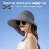 Women's Wide Brim Sun Hat Rollable UV Sun Protection Hat with Neck Flap UPF 50+ Fishing Hat with Ponytail Hole for Hiking Beach