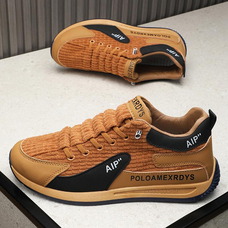 High-end corduroy sports Forrest Gump shoes, youth casual board shoes, trendy lazy shoes