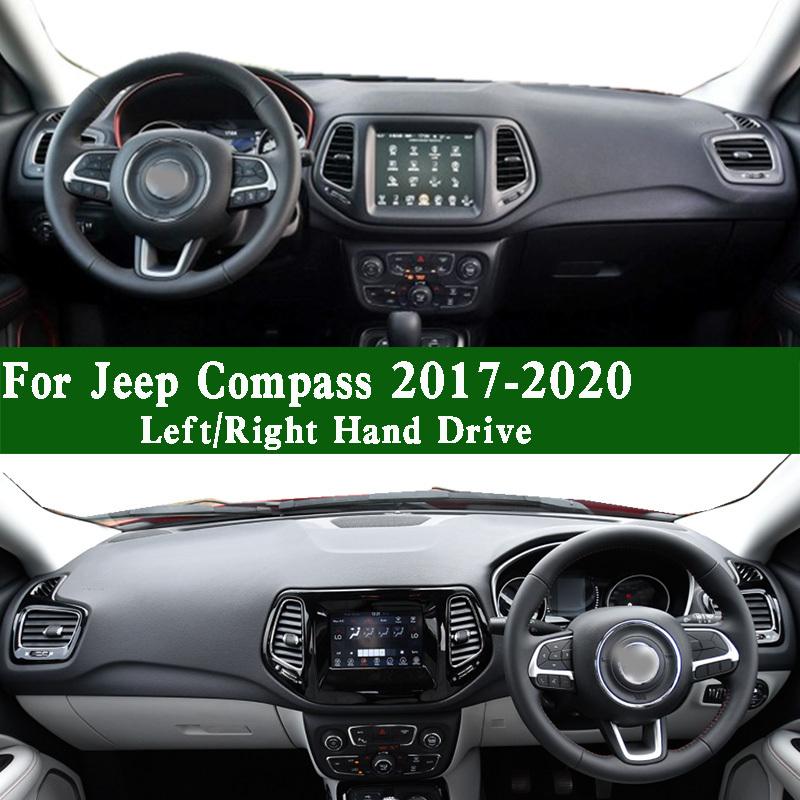 For Jeep Compass Altitude 2017- Dashmat Dashboard Cover trument Panel Sunscreen Pad Anti-Dirt Proof Dash Mat