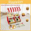 Burger Little Wooden Shop With Fruit Vegetables Cash Register For Play Creative
