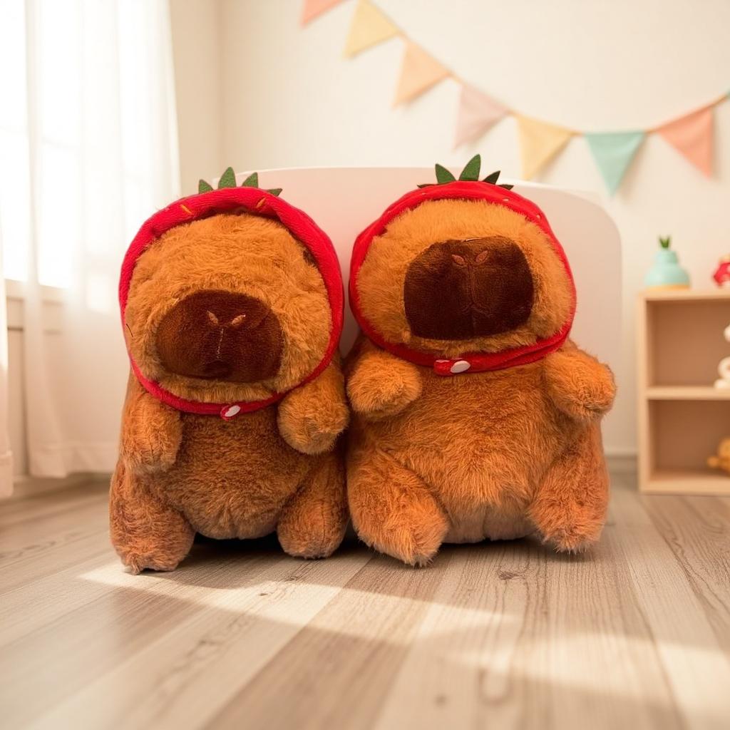 22-30CM Hot Plush Stuffed Doll Cute Scarf Pufferfish Plush Kawaii Animal Toy Children's Birthday Gift Capybara Doll Kids Toys