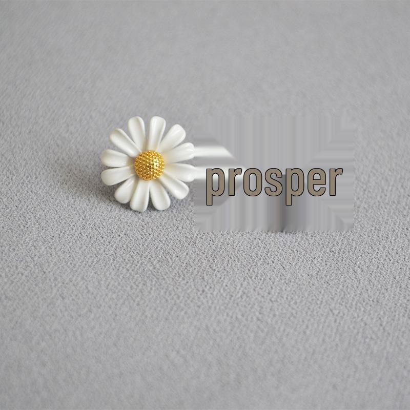 

Asymmetrical Daisy 925 Silver Earrings with White Baked Paint