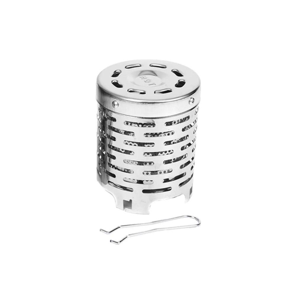 Portable Stainless Steel Mini Heater Cover for Outdoor Camping and Tent серебряный