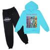Boys Girls Sweatsuit Clothing Hooded Sweatshirt Jogging Sweatpants Tracksuits Set Fashion Outfit