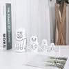 Smooth Animal Matryoshka Doll 5Pcs/Set Puppy Nesting Dolls Wooden Stacking Dolls  Brithday Gifts