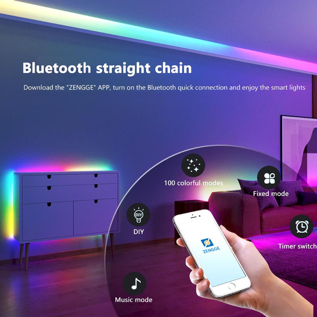 5V Dream Color Neonlichtstreifen mit USB, Bluetooth-App & Musik-Soundsteuerung für DIY-Formen
