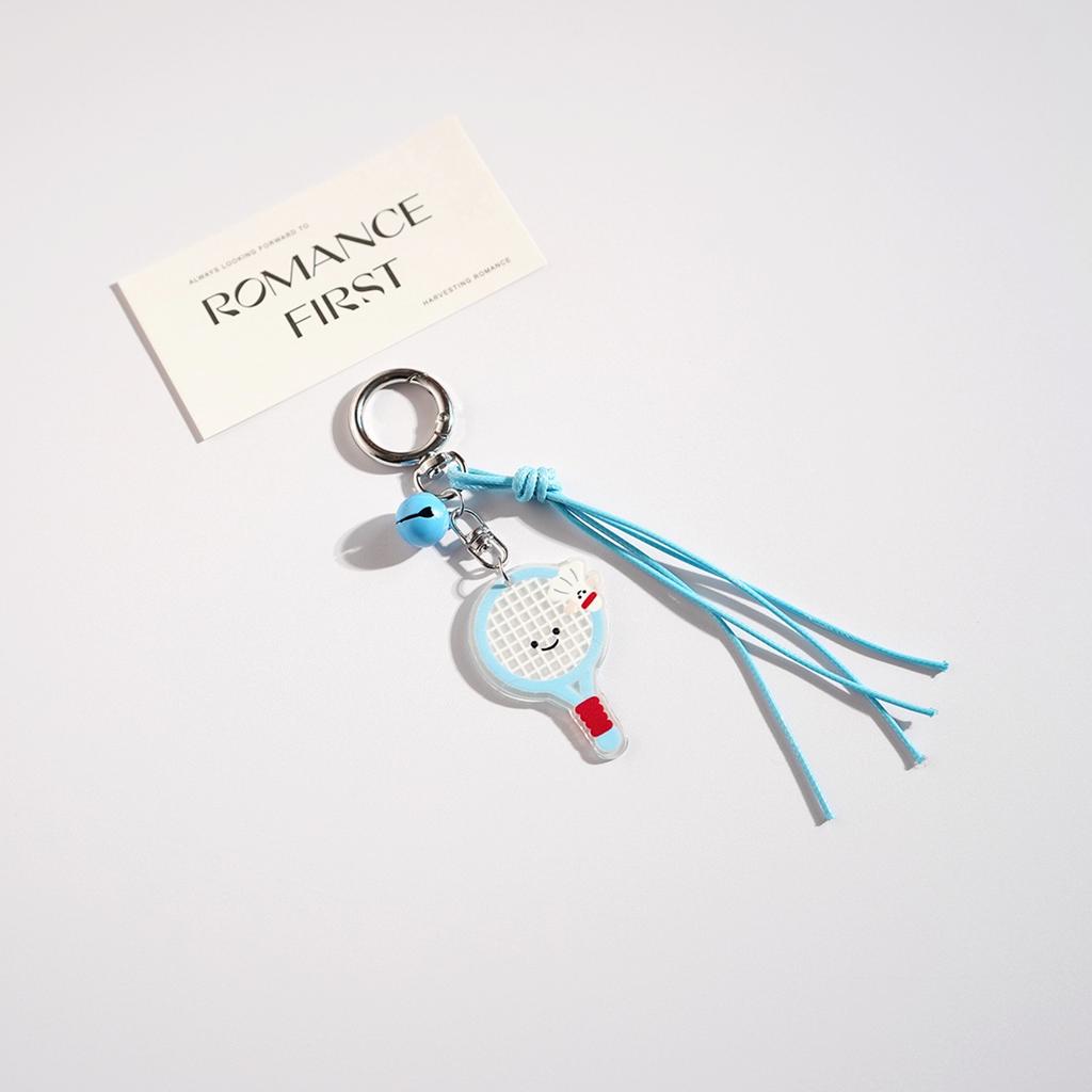 Cartoon Tennis Football Badminton Keychain For Y2k Bag Pendant Competition Activity Gifts Jewelry Decoration Accessories