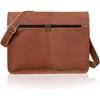 New 18 Inch Leather Full Flap Messenger Handmade Bag Laptop Bag Satchel Bag Padded Messenger Bag Brown (Brown)
