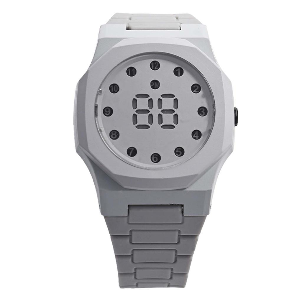 Fashion simple personality round luminous dial women's electronic wrist watch, suitable for daily wear, Christmas and other holi