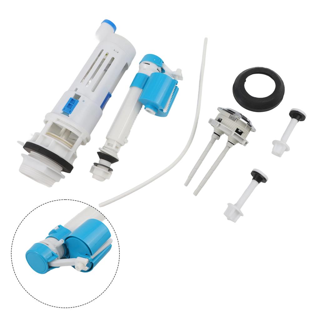 Toilet Flush System Replacement Kit with Dual Flush Mechanism Adjustable Valve