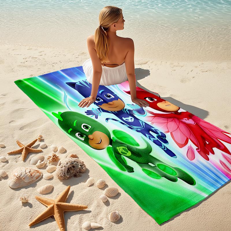 1pc PJ Marks1 Beach Towel, Comfortable and Thick, and Swimming/Bath/Picnic/Camping Towel, Suitable for Seaside Beaches