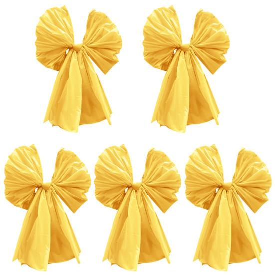 

5 шт. 24-дюймовый большой пластиковый декоративный бант для упаковки подарков, годовщины, свадьбы, дня рождения, вечеринки, украшения жёлтый