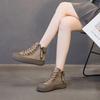 Plateau-Stiefeletten Leder Retro-Stiefel Herbst und Winter Neue kurze Stiefel Martin Boots