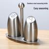 Drum-shaped Stainless Steel Seasoning Jar Set