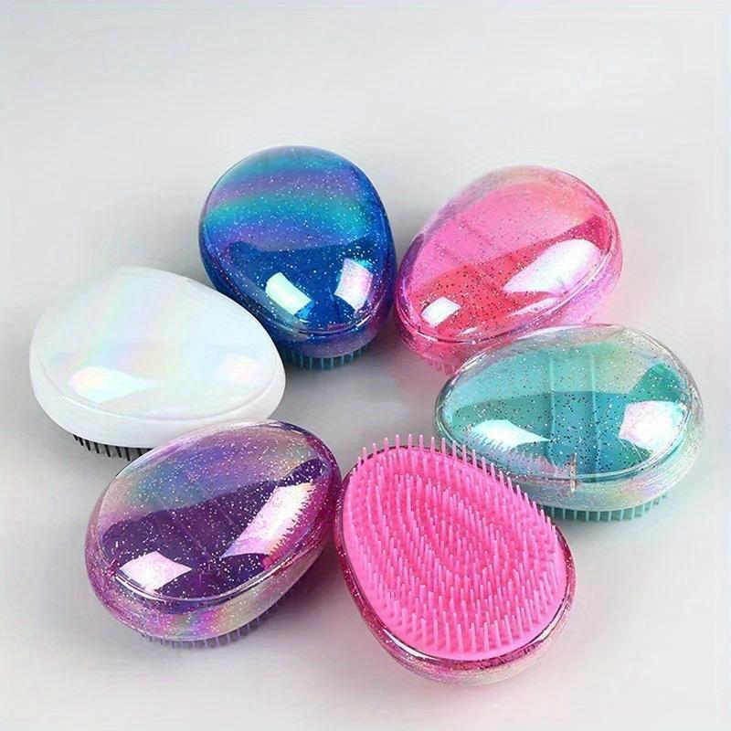 Mini Spazzola Districante per Capelli a Forma di Uovo Rotondo Massaggio del Cuoio Capelluto Spazzola per Capelli Nodi Pettine Capelli Intrecciati Salone Parrucchiere Pettine per Styling Capelli Viaggio