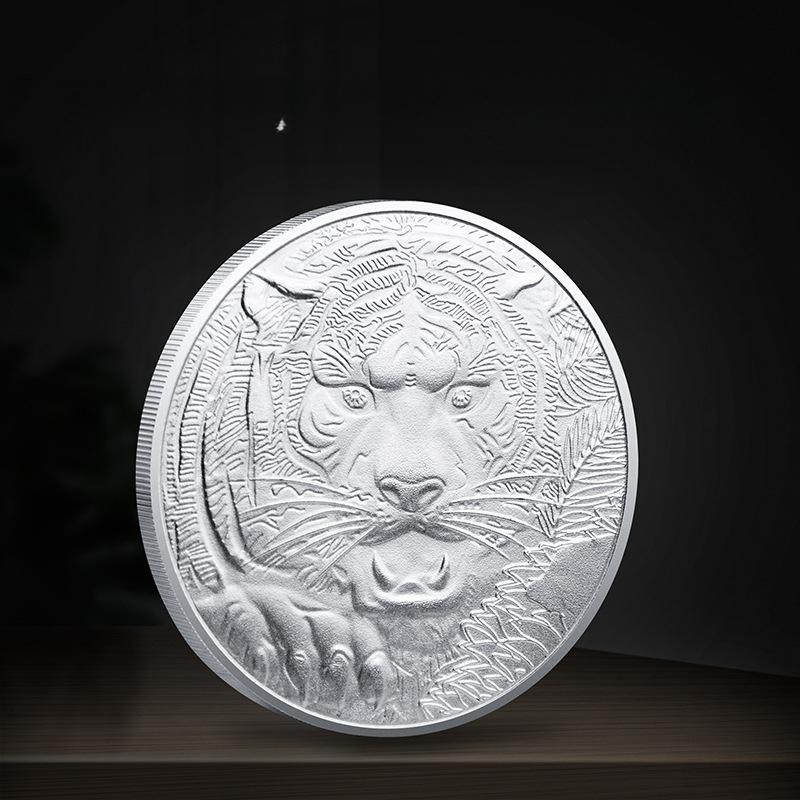 

Памятная монета фэн-шуй 2022, памятная медаль года тигра, памятная монета зодиака, памятная монета года тигра, подарок на Новый год серебряный