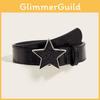 Trendy Youth Leather Belt With Alloy Buckle And Punk Style For Casual Outfits