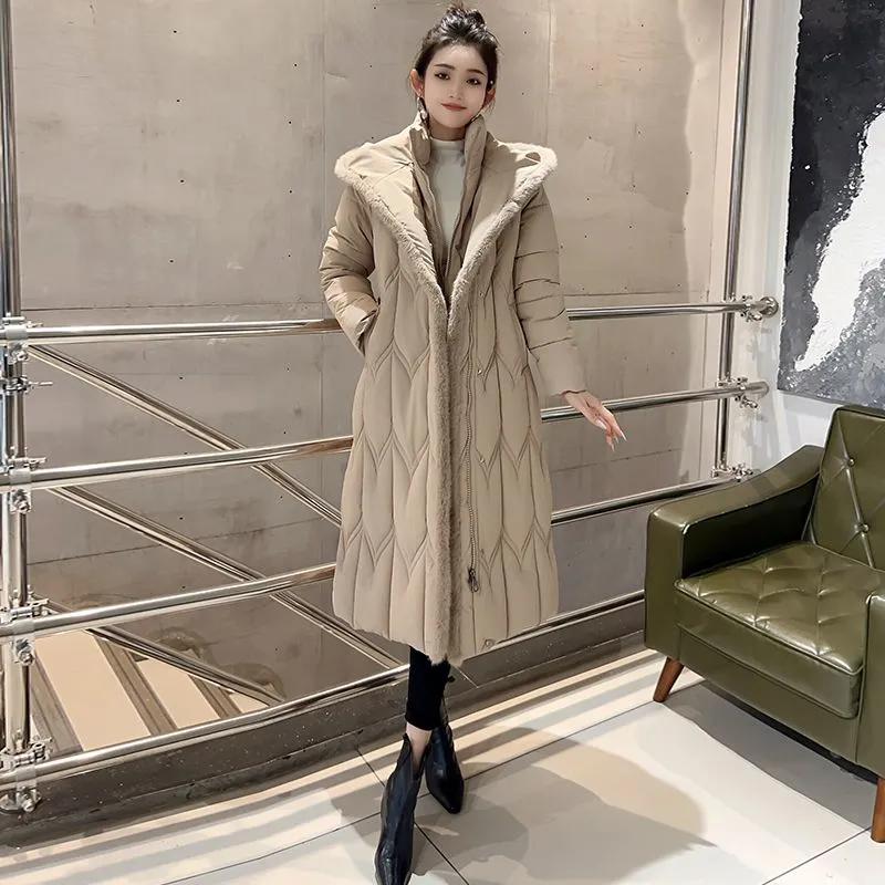 Plus Size 7XL Fashion Winter Jackets Woman Long Parkas Hooded Loose Thick Warm Overcoat Casual Women's Coats with Belt