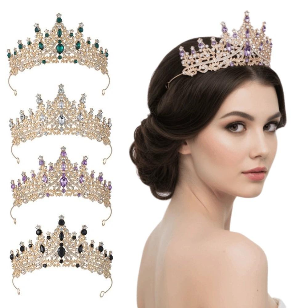 Sparkling Baroque Crystal Crown Gorgeous Dazzling Luxury Crystal Tiara Vintage Shiny Bridal Wedding Headwear Party Prom