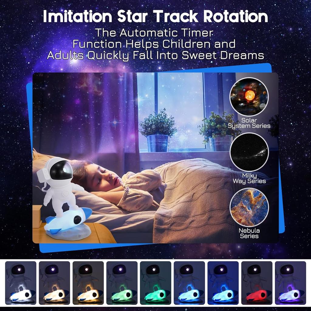 Star Projector, 13 HD Cosmic Scenes Planetarium Astronaut Galaxy Projector for Bedroom, Realistic Starry Sky Galaxy Night Light Projector
