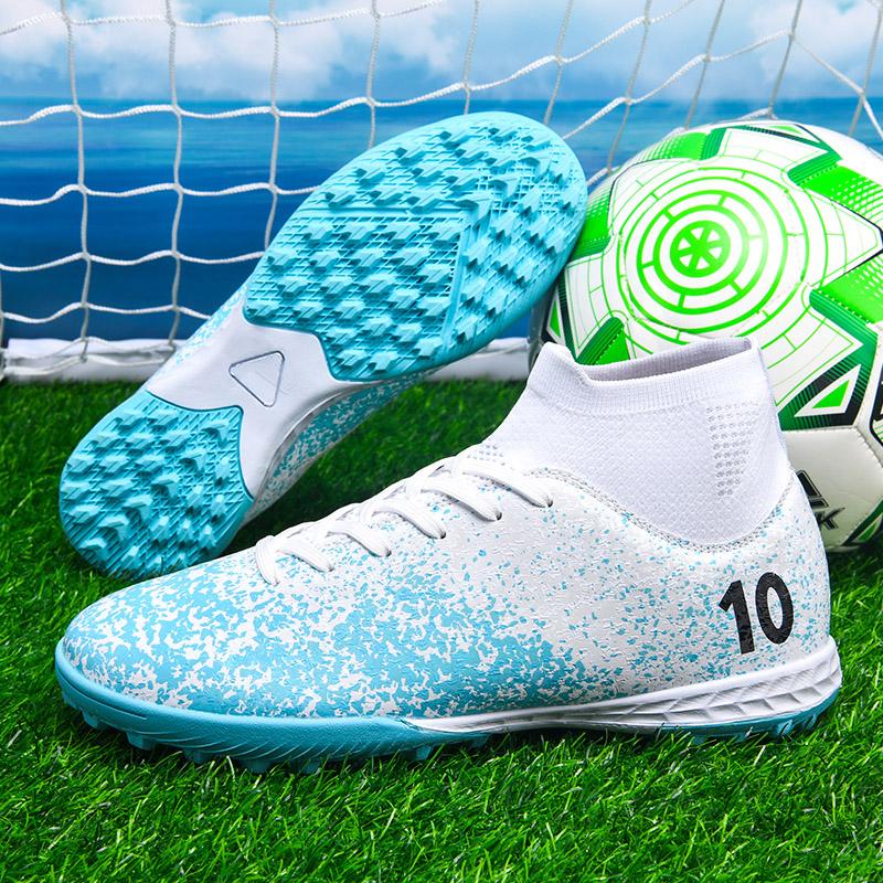 New Teenager's Football Shoes Children's High Quality Soccer Field Cleats Comfortable High-top Sneakers Wear-Resistant