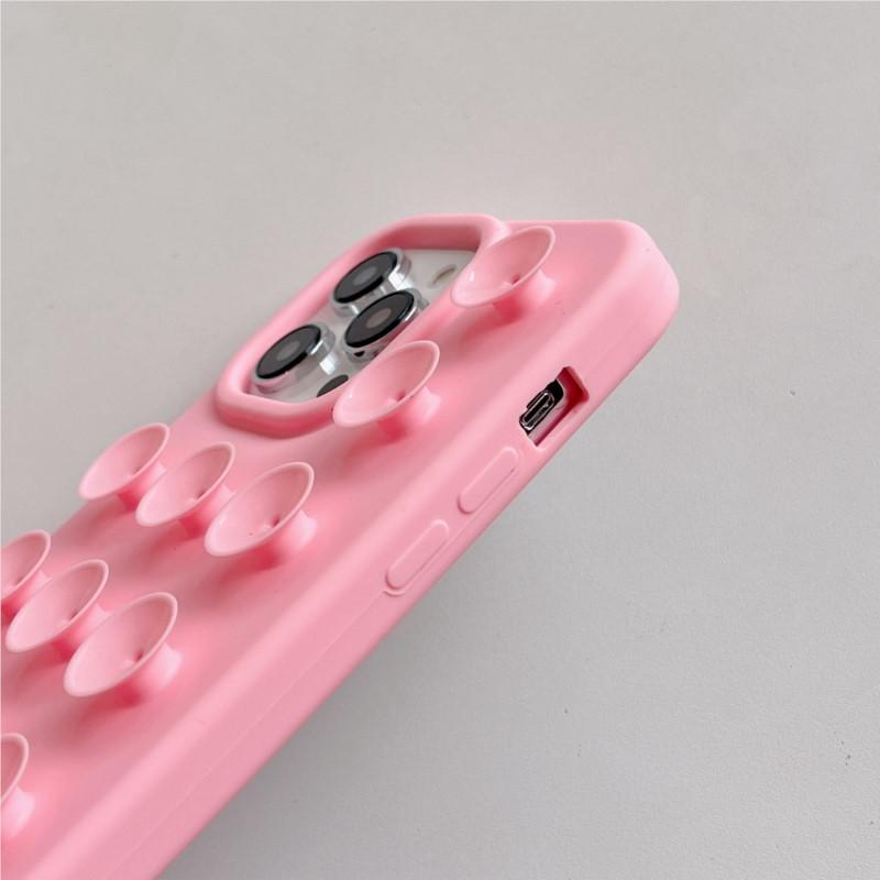 Fashion 3D Cute Candy Liquid Silicone Suction Cup Case For iPhone 16 15 14 Plus 11 12 13 Pro Max Soft Lanyard Wrist Strap Cover