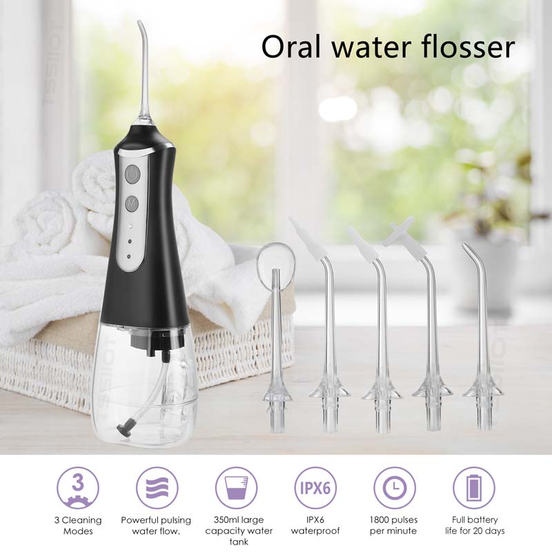 Smart Electrical Dental Water Flosser Cordless IPX7 Waterproof for Dental Health and Teeth Whitening