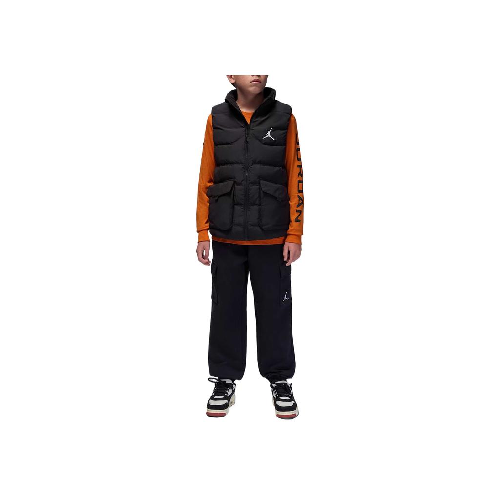 Jordan Down Vest Warm Simple Solid Color Duck Down Kids Kids Vest HQ8120-011