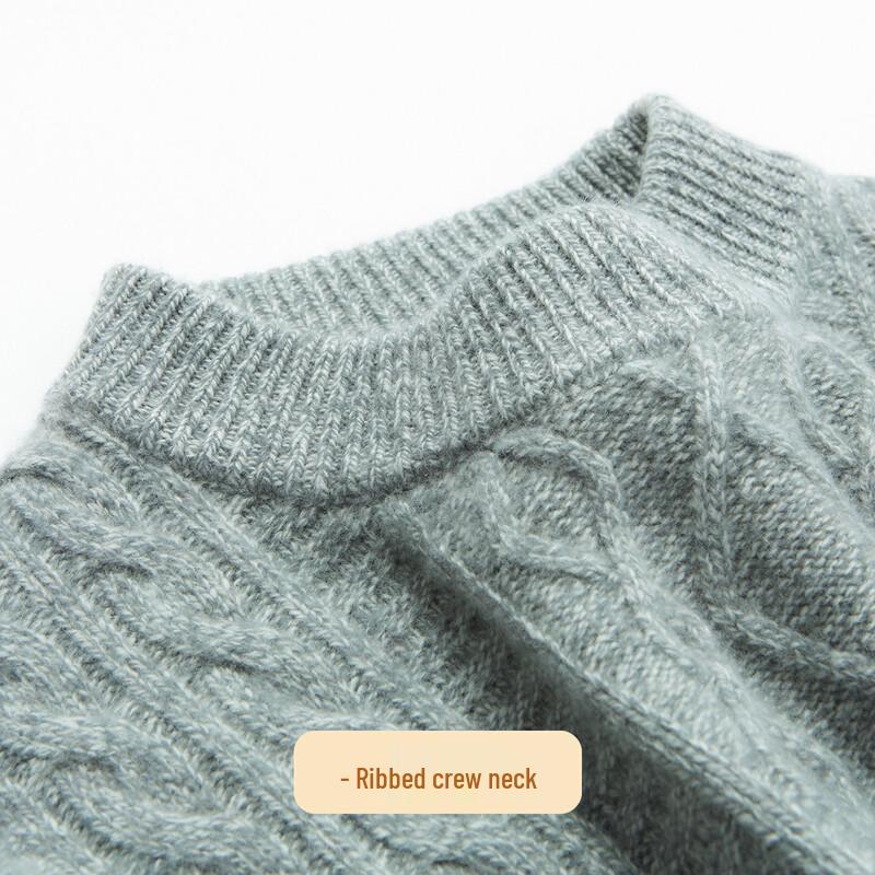 Men's 100% Merino Wool Thick Round Neck Sweater