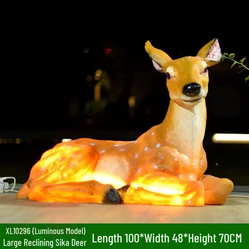 Outdoor Luminous Sika Deer Sculptures