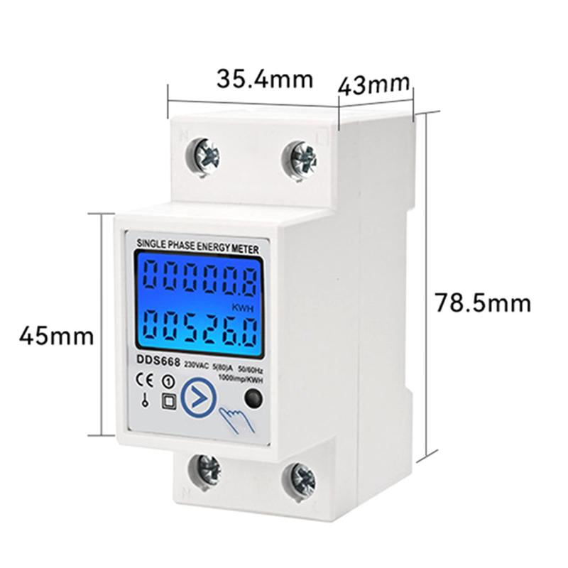 A58Z 3X Din Rail Digital Single Phase Reset Zero Energy Meter Kwh AC220V Electric Meter LCD Digital Energy Electric Meter