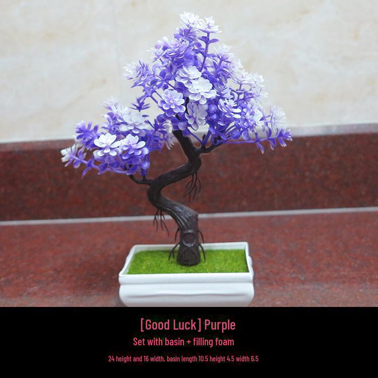 "Small Artificial Flower Bonsai Office & Home Decor Set"