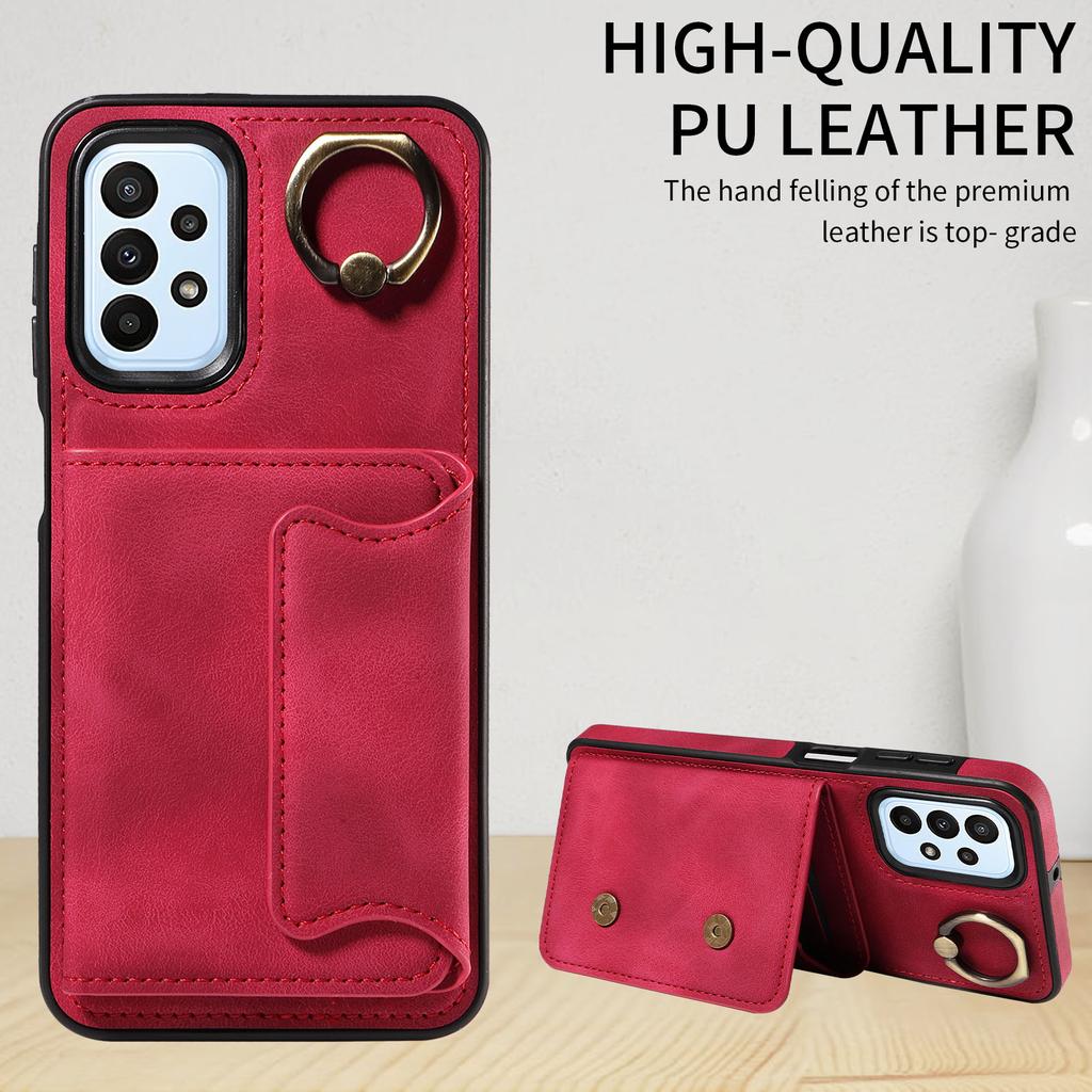 For Samsung Galaxy A23 (4G),Samsung Galaxy A23 5G Ring Bracket Card Holder Slots Cover Phone Case