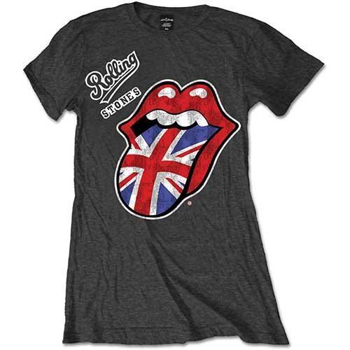 The Rolling Stones Damen-/Damen-T-Shirt mit Union-Jack-Logo