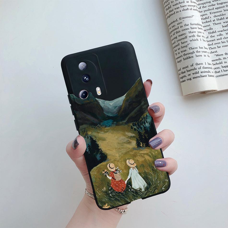 For Xiaomi 13 Lite 5G Case 2023 Luxury Black Dragon Painted Silicone Phone Cover for Xiaomi Mi 13 Lite 6.55'' Coque Capas 13Lite
