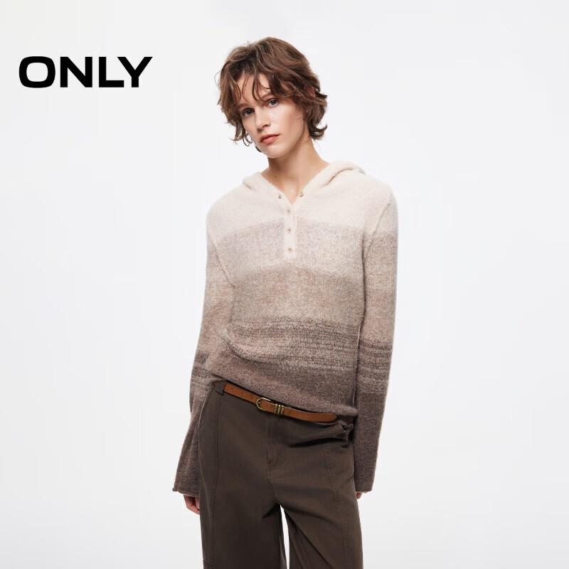 ONLY Women's Hooded Gradient Flare Sleeve Knit Sweater