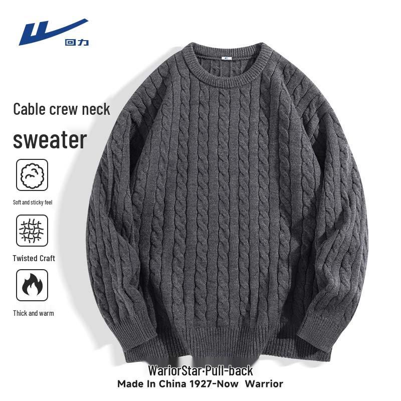 

Warrior Men s Cable Knit Crew Neck Sweater L