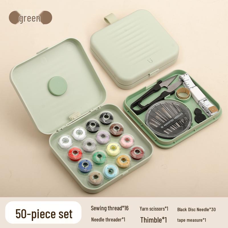 High-Quality Solid Wood Sewing Box: Complete Needle & Thread Set for Home, Weddings, Dorms