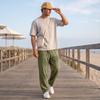 Men's Casual Wide Leg Pants, Loose Fit, Straight Leg, Color