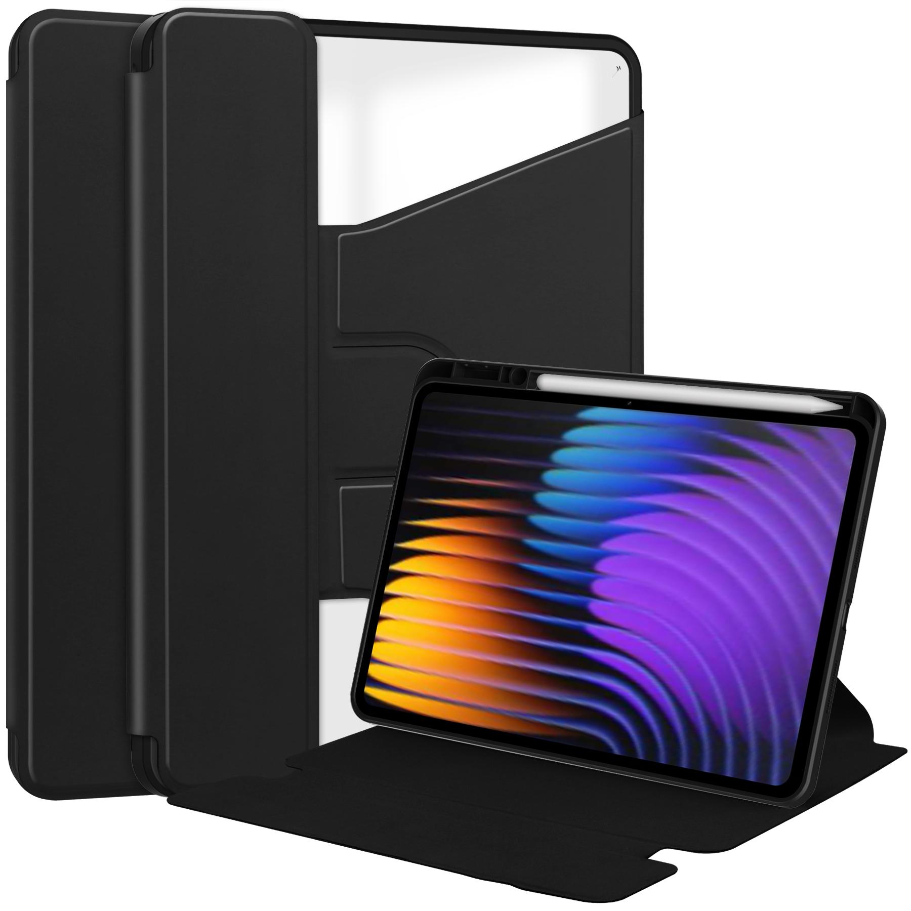 

Для Xiaomi Pad 7 Чехол 360° вращающаяся подставка PU кожа + акриловый чехол для планшета (Без клавиатуры) Black