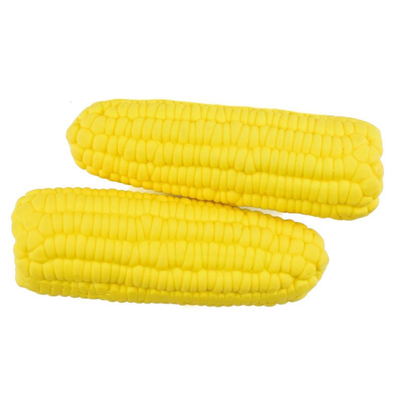 New Pet Vocal Toy Latex Corn, Durable Teething Dog Toy Simulation Corn