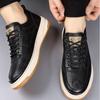 Fashion Spring Autumn Leather Casual Sneakers for Men Fashion Soft-soled Solid Color Men Board Shoes Designer Sports Platform Shoes Male