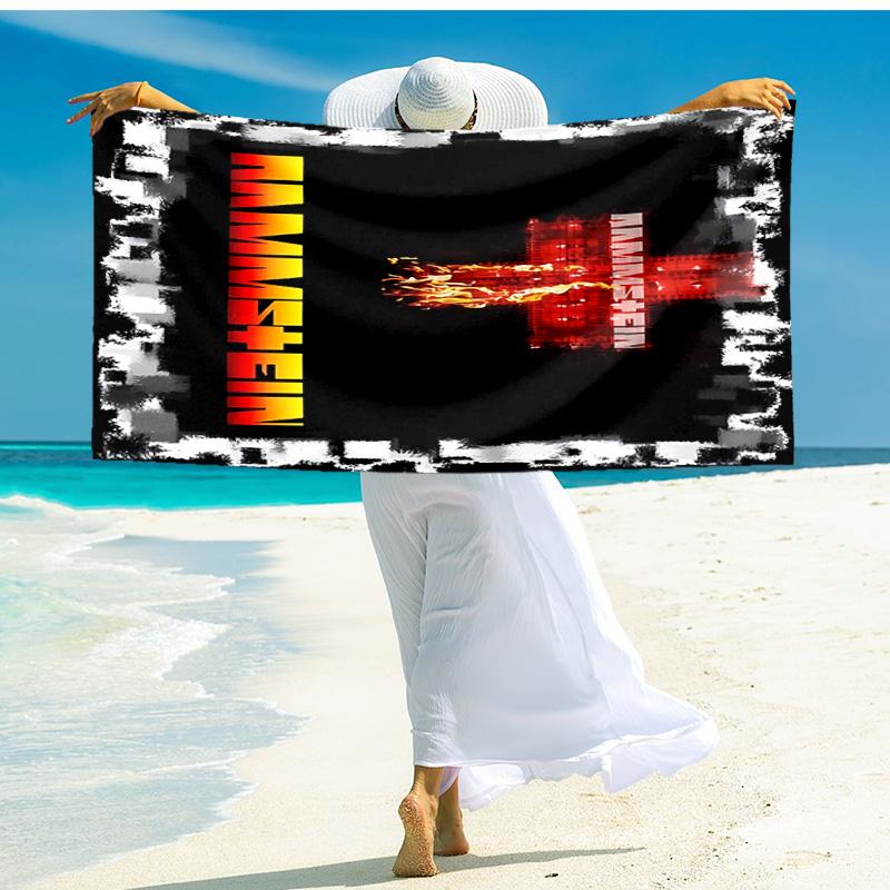 1pc Rammstein Heavy Metal Beach Towel,quick Drying Absorbent Beach Towel,outdoor Sports Swimming Beach towel,Soft and Comfortable Y73067
