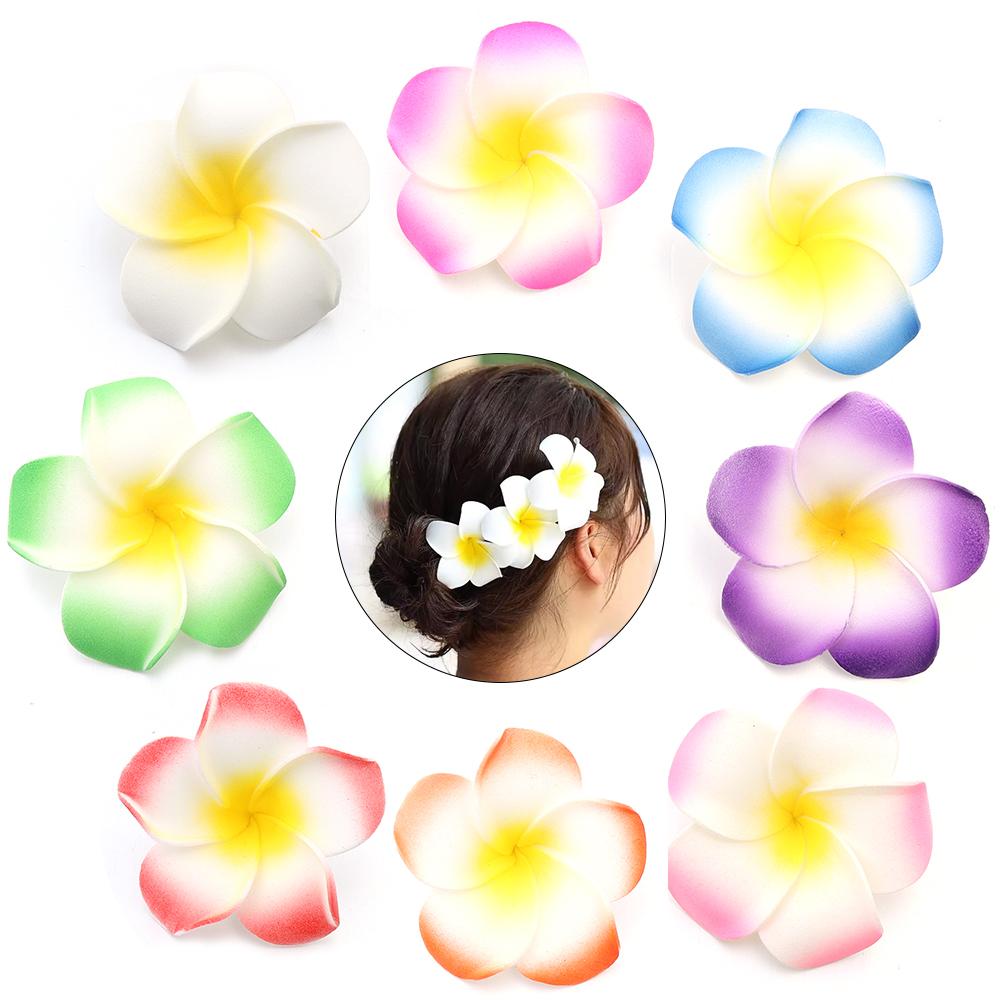 10pcs Foam Frangipani Flowers Colorful Hawaiian Aritificial Flowers Head For Home Wedding Party Hawaii Beach Vacation Gift Decor