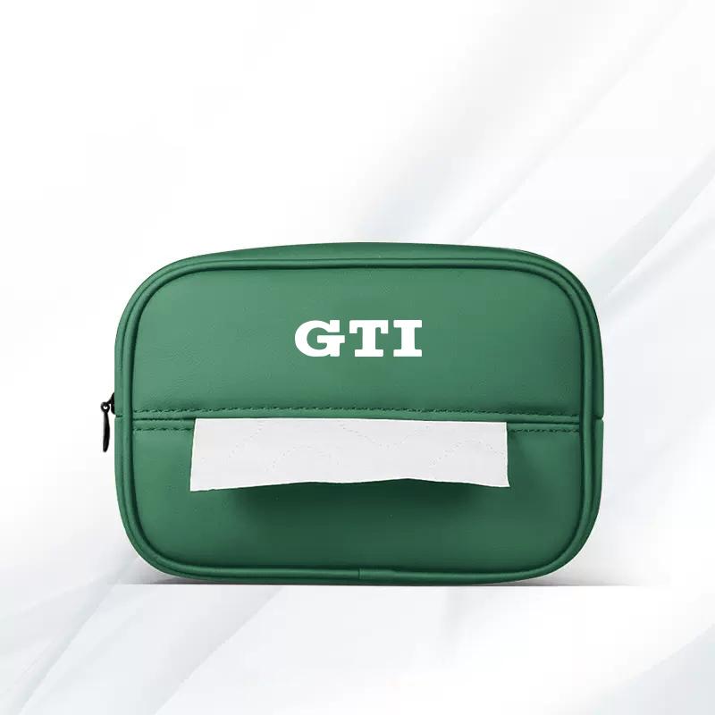 UNYDV1 Leather Car Tissue Box Sun Visor Seat Back Hanging Bag Accessories For Volkswagen VW RLine R GTI Golf Amarok Phaeton ID3 Tiguan