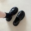 thick-soled black small leather shoes women's retro British style 2025 new Japanese versatile height-increasing one-pedal loafers