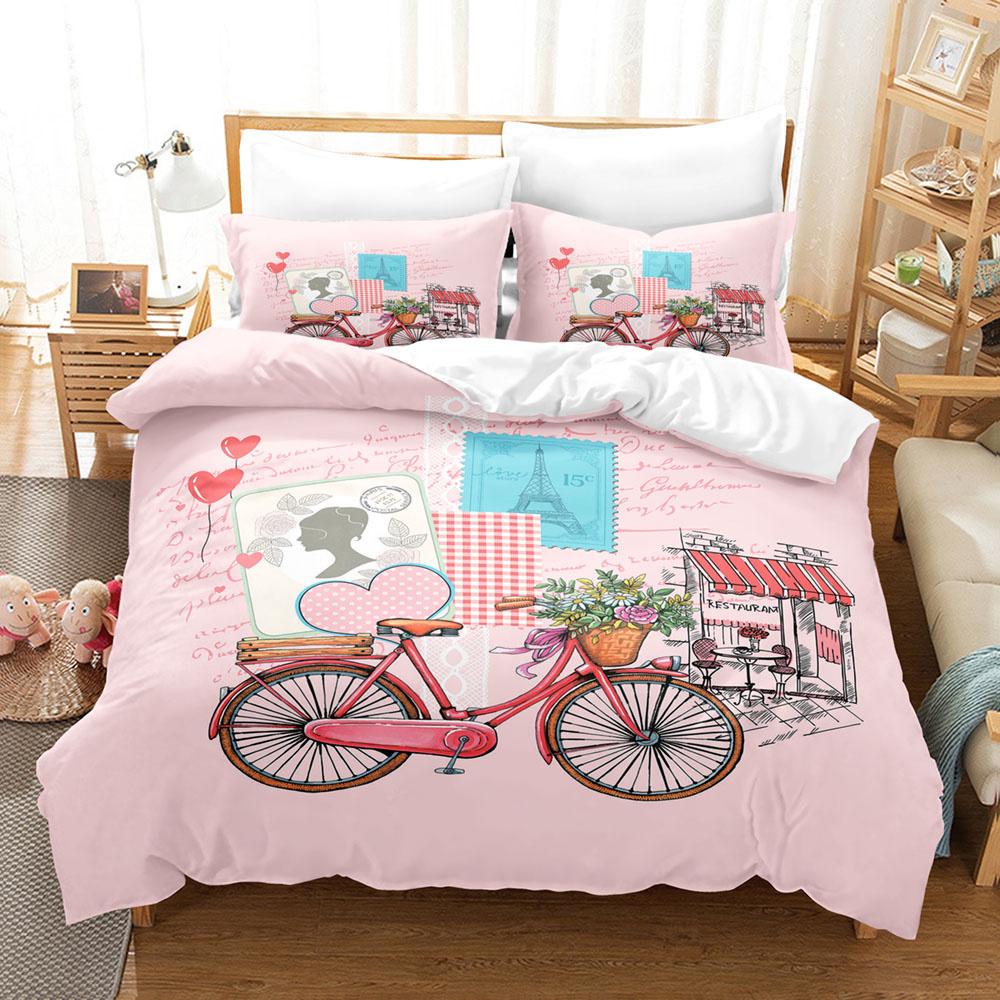 Розовый комплект постельного белья Романтическая тематика Любовь Сердце Свадебный — фото 4