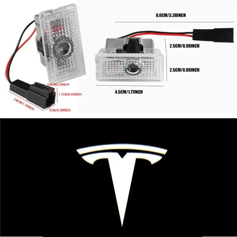 Car Sticker Tesla Tesla 2Pcs Car Door Projector Welcome Lights Accessories For Tesla Model 3 S X Y Cybertruck Roadster SpaceX Ca